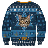 Happy Hanukcat Christmas Design Sweatshirt Xmas Holiday Patterns - Wonder Print Shop