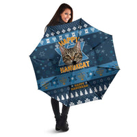 Happy Hanukcat Christmas Design Umbrella Xmas Holiday Patterns - Wonder Print Shop
