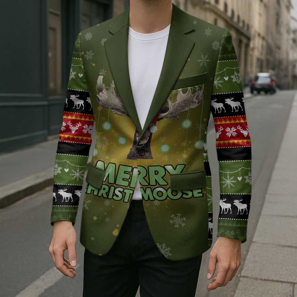 Merry ChristMoose Christmas Blazer Xmas Holiday Patterns - Wonder Print Shop