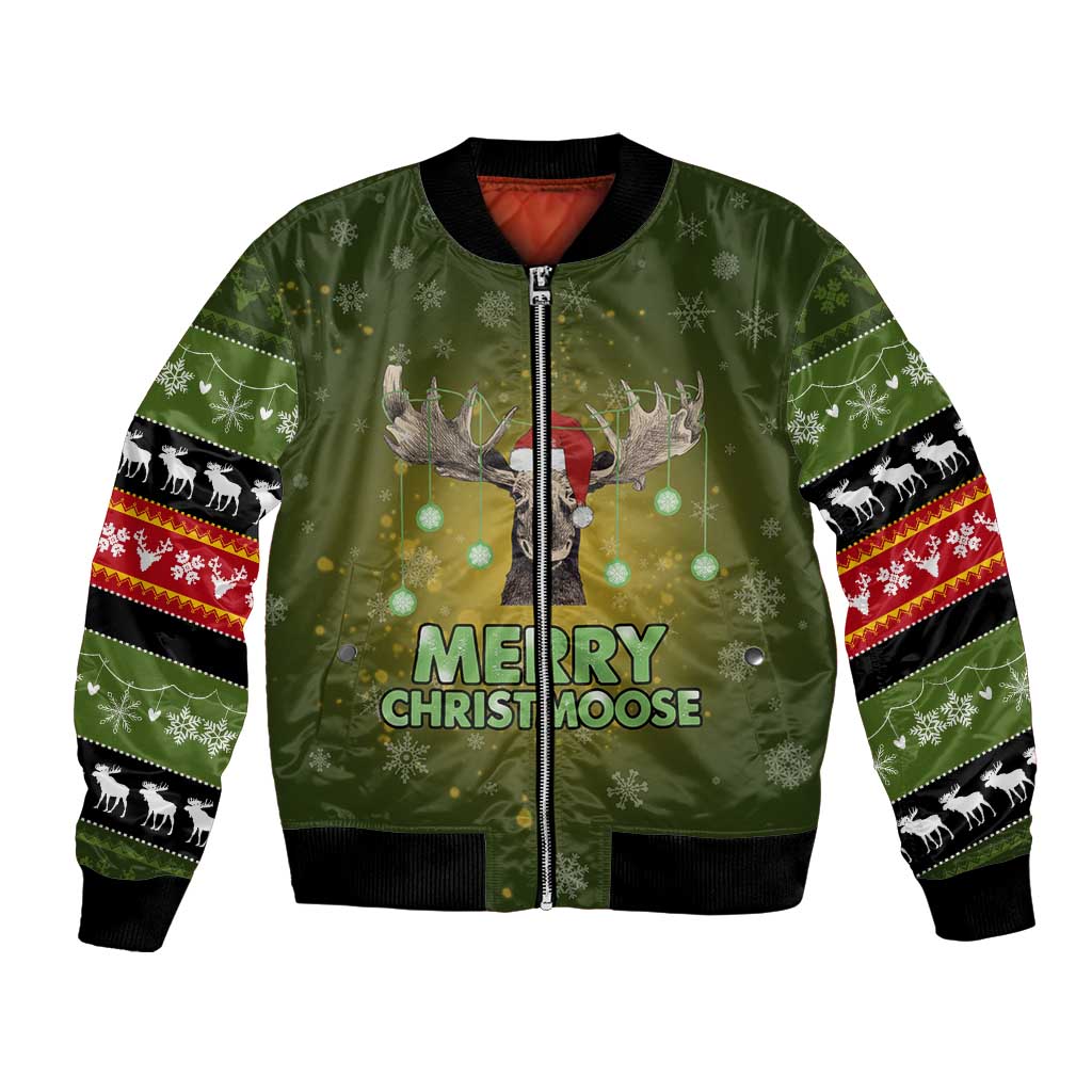 Merry ChristMoose Christmas Bomber Jacket Xmas Holiday Patterns - Wonder Print Shop