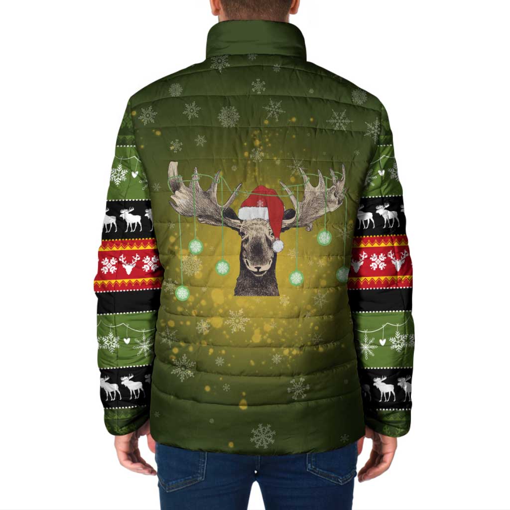 Merry ChristMoose Christmas Padded Jacket Xmas Holiday Patterns - Wonder Print Shop