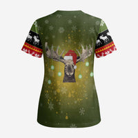 Merry ChristMoose Christmas Scrub Top Xmas Holiday Patterns - Wonder Print Shop