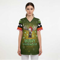 Merry ChristMoose Christmas Scrub Top Xmas Holiday Patterns - Wonder Print Shop