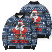 Merry Clickmas Christmas Bomber Puffer Jacket Xmas Holiday Patterns - Wonder Print Shop