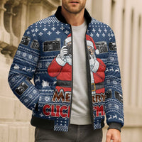 Merry Clickmas Christmas Bomber Puffer Jacket Xmas Holiday Patterns - Wonder Print Shop