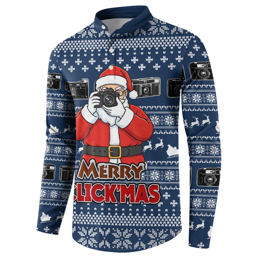 Merry Clickmas Christmas Button Sweatshirt Xmas Holiday Patterns - Wonder Print Shop