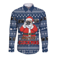 Merry Clickmas Christmas Long Sleeve Button Shirt Xmas Holiday Patterns - Wonder Print Shop