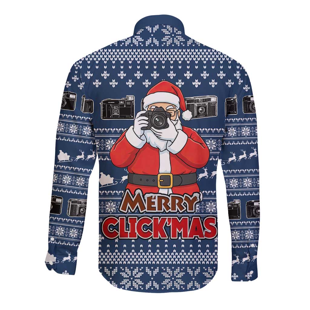 Merry Clickmas Christmas Long Sleeve Button Shirt Xmas Holiday Patterns - Wonder Print Shop