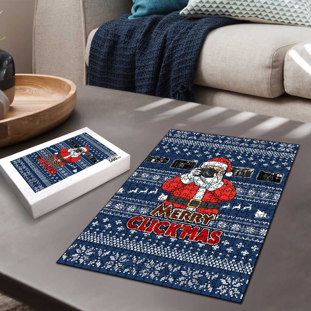 Merry Clickmas Christmas Puzzle Xmas Holiday Patterns - Wonder Print Shop