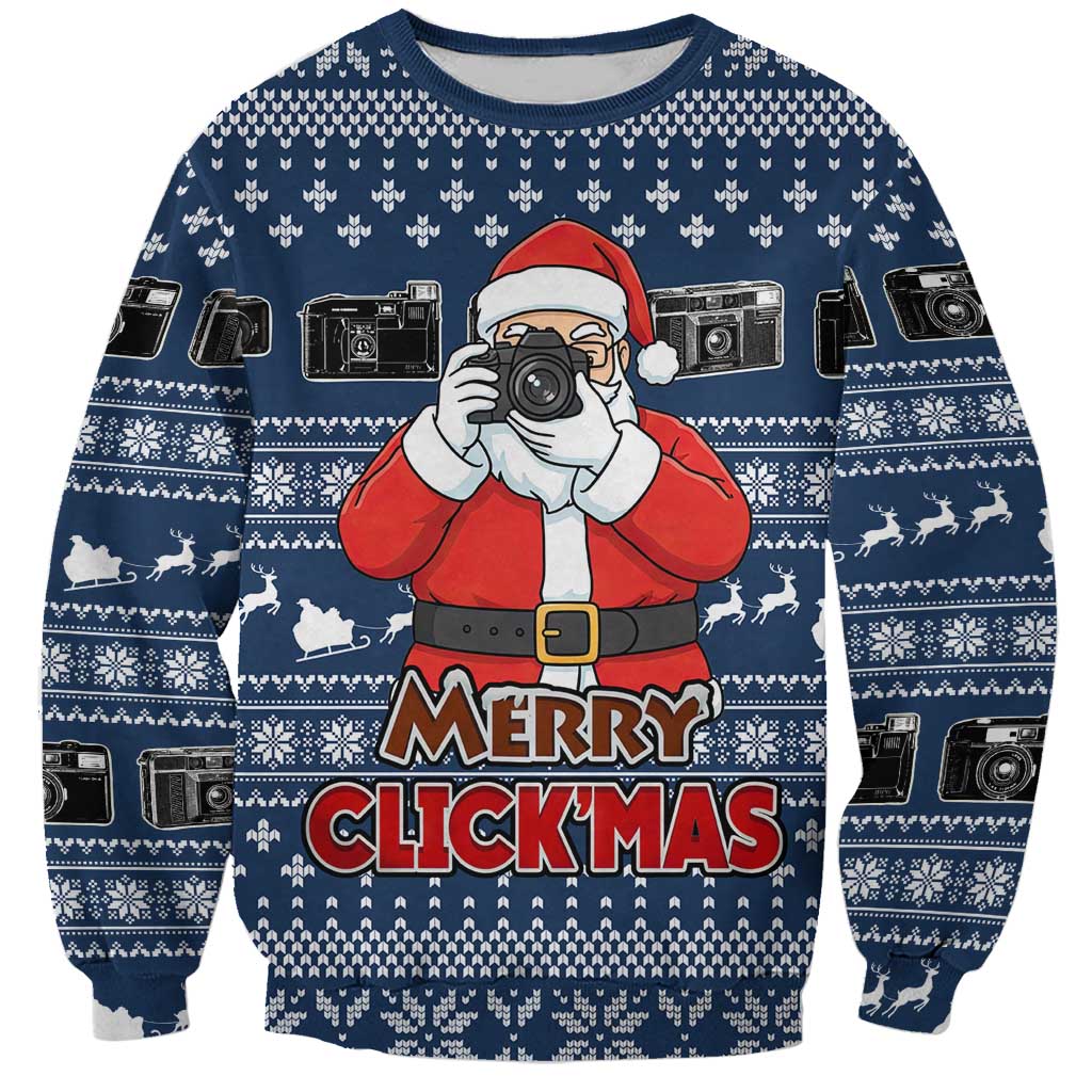 Merry Clickmas Christmas Sweatshirt Xmas Holiday Patterns - Wonder Print Shop
