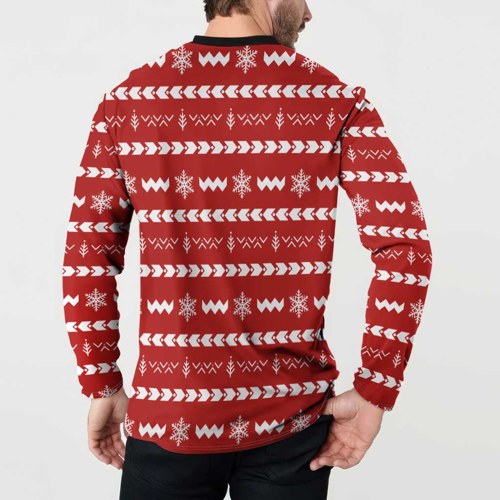 Ho Ho Hold My Beer Santa Christmas Design Button Sweatshirt Xmas Holiday Patterns - Wonder Print Shop