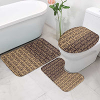 Tribe Script Bathroom Set with Bold Mudcloth Symbols and Brown Tan Split Design - Wonder Print Shop