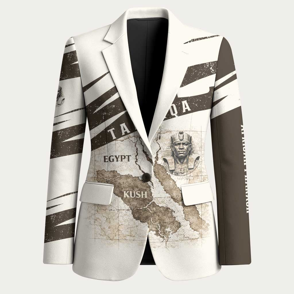 Taharqa Blazer with Ancient Map Illustration, King of Two Lands Title and Kush Egypt Temple - Wonder Print Shop