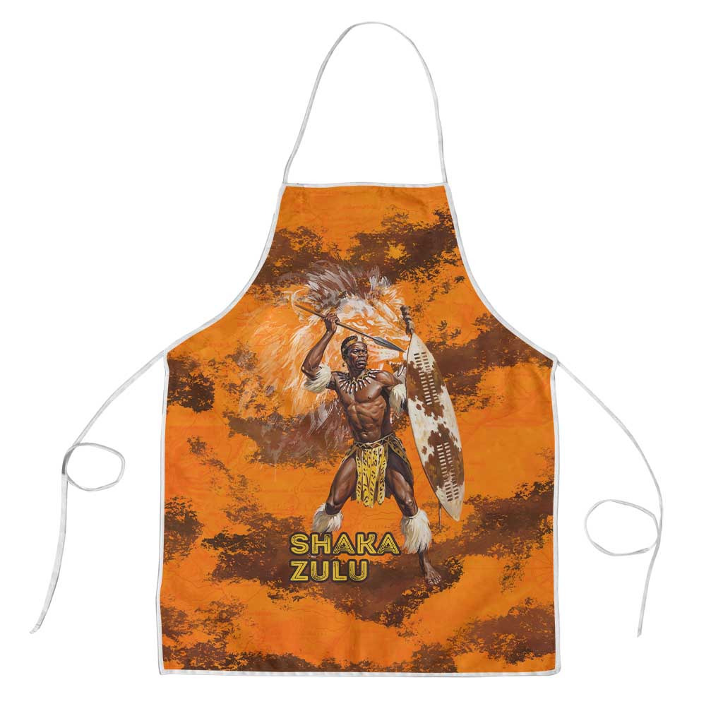 Shaka Zulu Apron Warrior Fiery Roaring Lion - Never Retreat Never Surrender African Strength and Courage - Wonder Print Shop