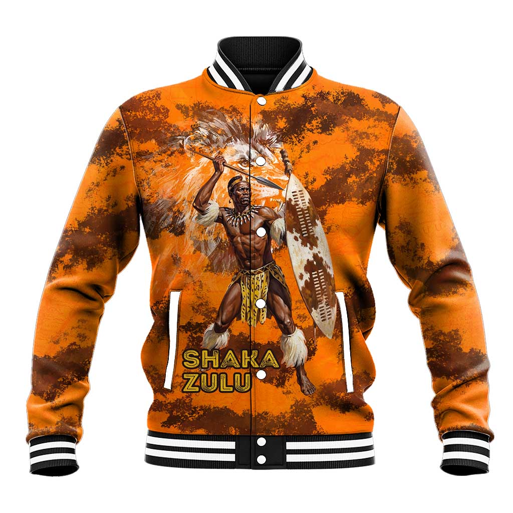 Shaka Zulu Baseball Jacket Warrior Fiery Roaring Lion - Never Retreat Never Surrender African Strength and Courage - Wonder Print Shop