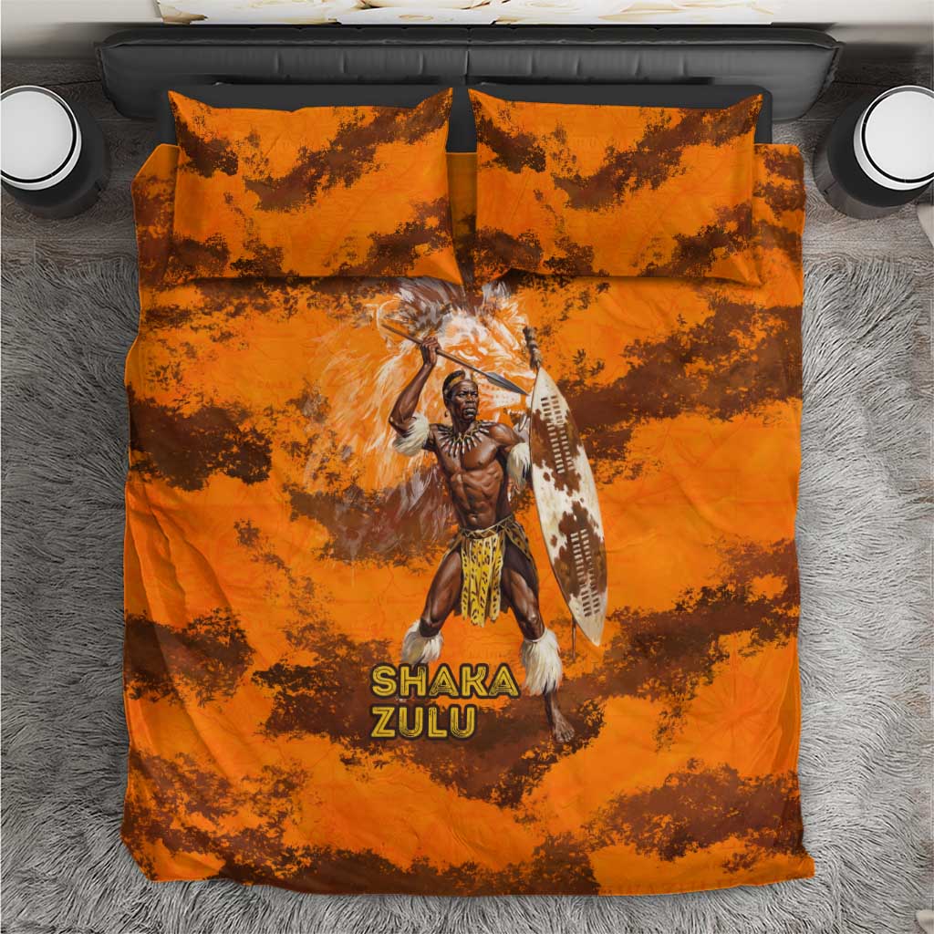 Shaka Zulu Bedding Set Warrior Fiery Roaring Lion - Never Retreat Never Surrender African Strength and Courage - Wonder Print Shop