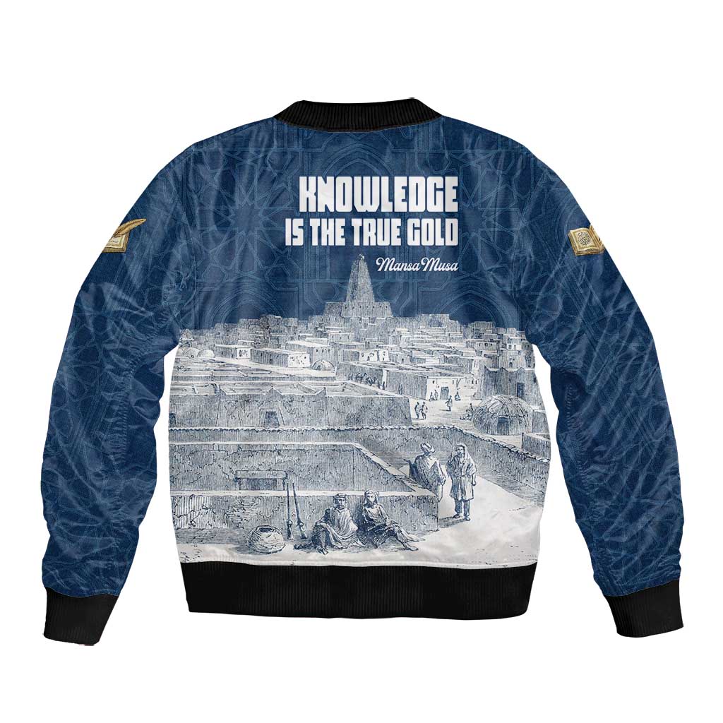 Mansa Musa Sankore University Bomber Jacket Knowledge is the True Gold - African Scholarly Legacy - Wonder Print Shop