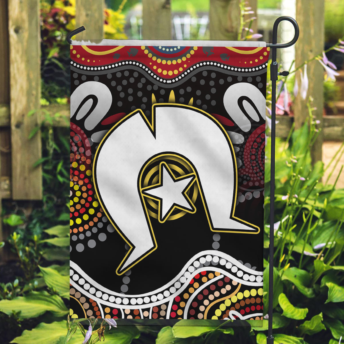 Torest Trait Islands Mix Aboriginal Pattern Garden Flag - Wonder Print Shop