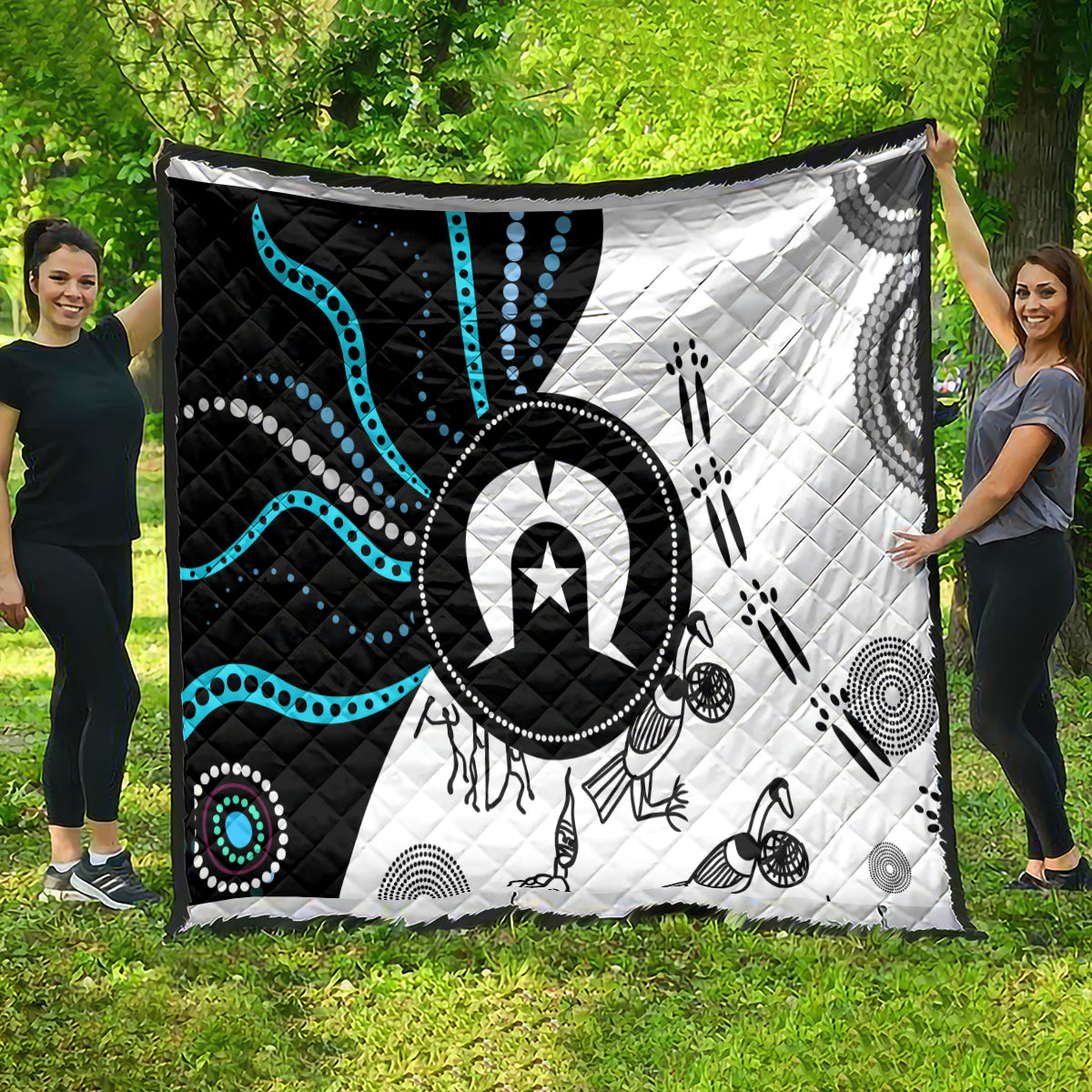 Aboriginal Pattern Torest Strait Island quilt TS04, large multicolor Aboriginal pattern