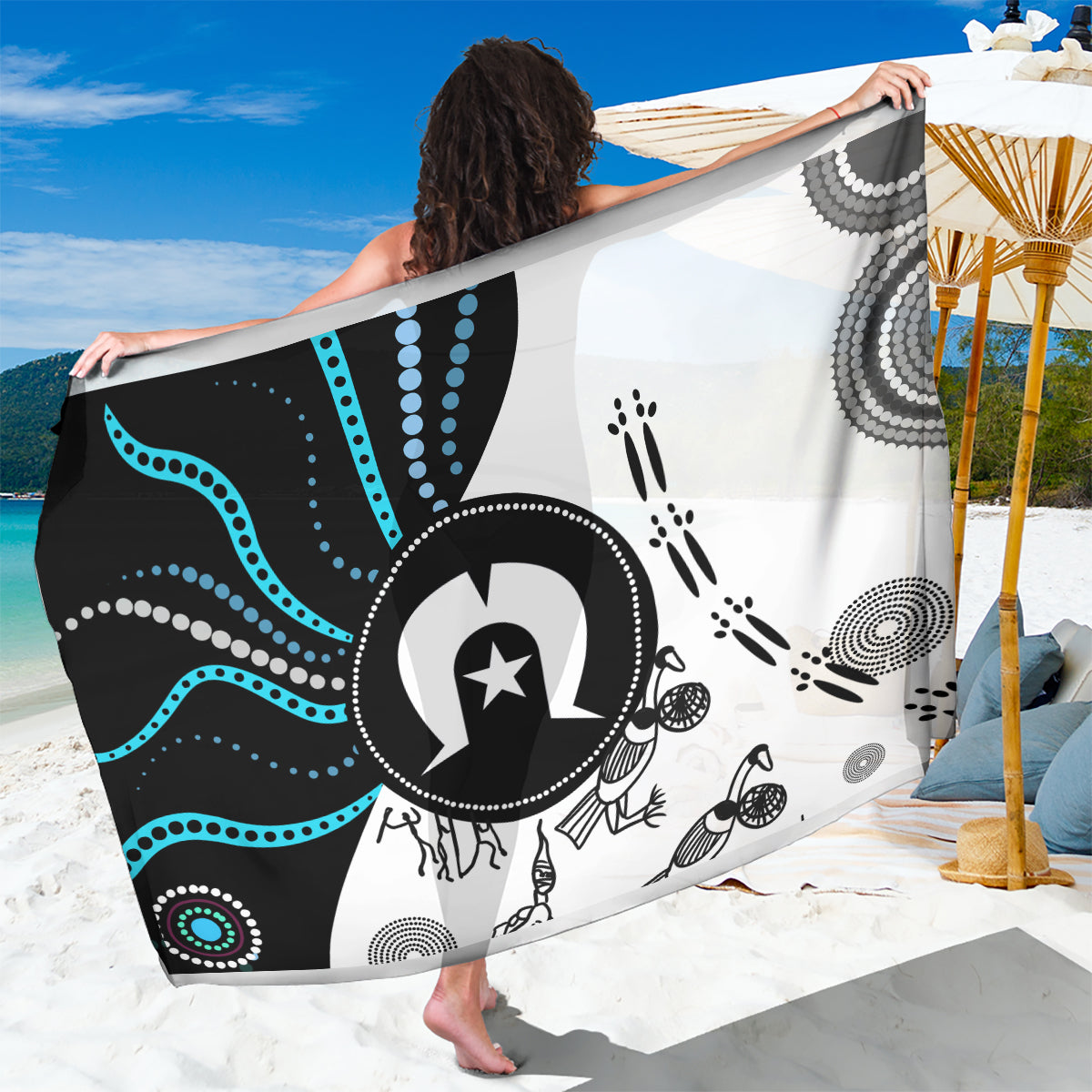 Aboriginal Pattern Torest  Strait Island Sarong - Wonder Print Shop