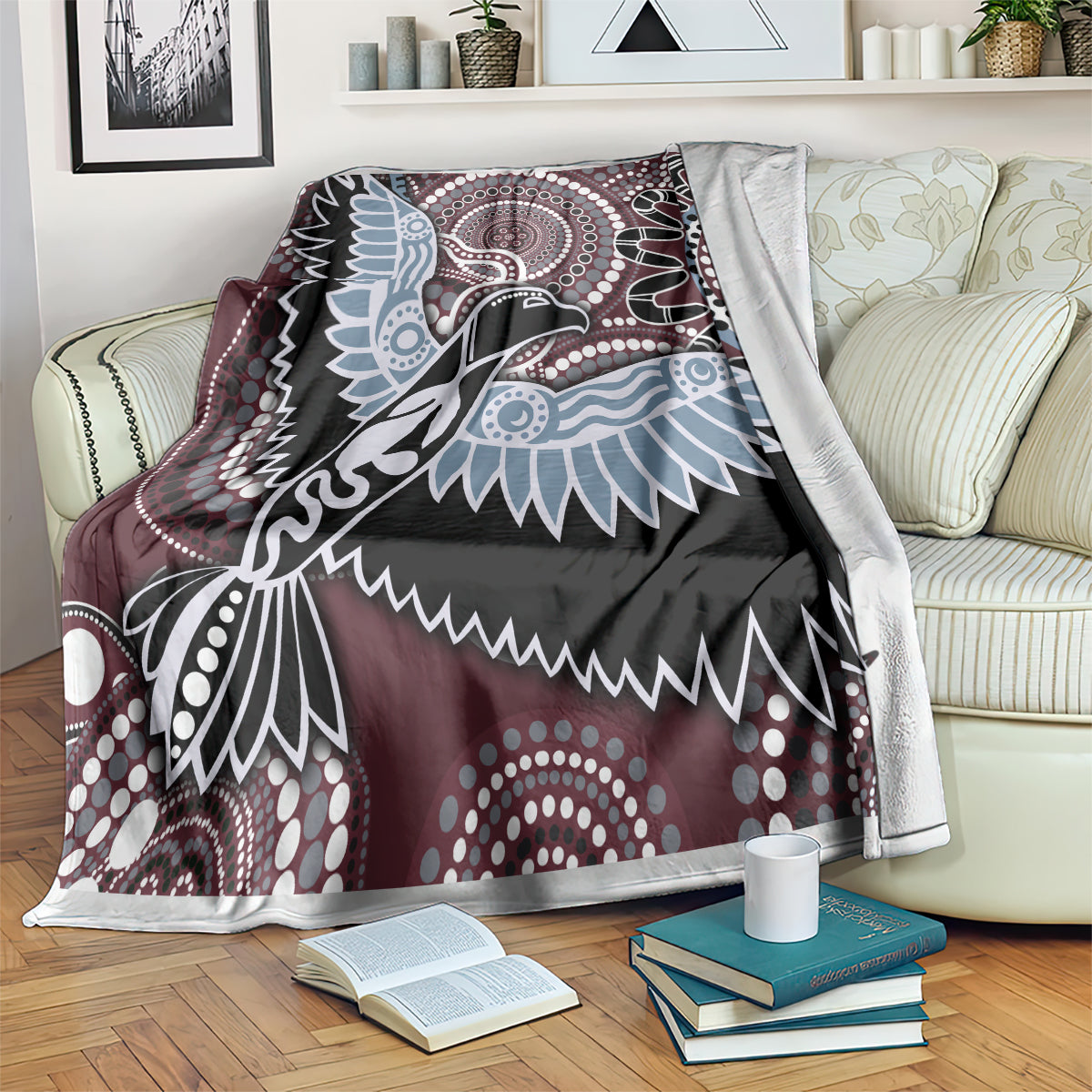 Aboriginal Pattern Bird Blanket