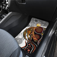 Single multicolor Aboriginal kangaroo dot art car mat on rear seat floor