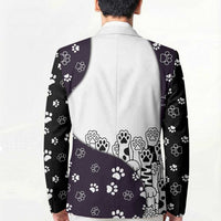 Judging You Silently Blazer Black Cat Playful Monochrome Paw Print