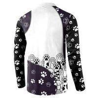 Judging You Silently Button Sweatshirt Black Cat Playful Monochrome Paw Print
