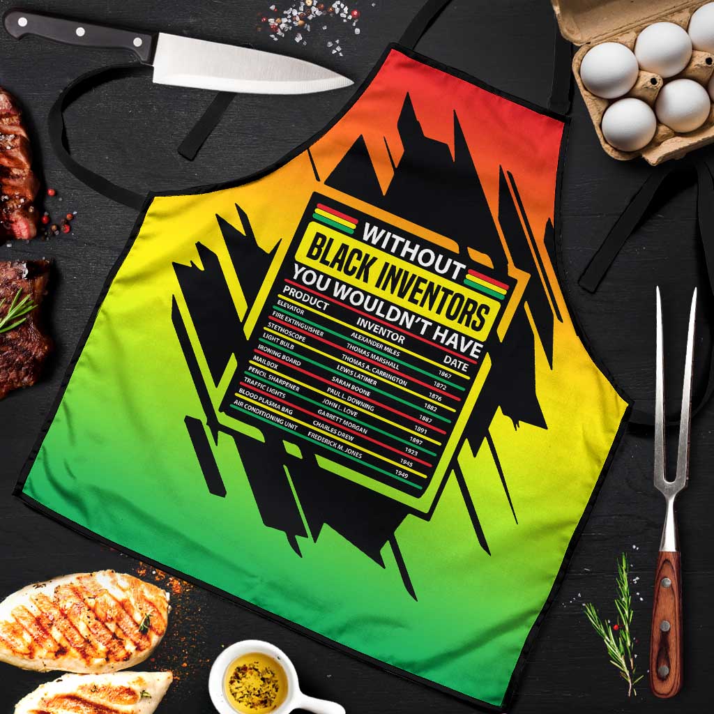 Without Black Inventors Educational List Apron Black History Month African