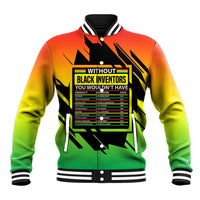 Without Black Inventors Educational List Baseball Jacket Black History Month African