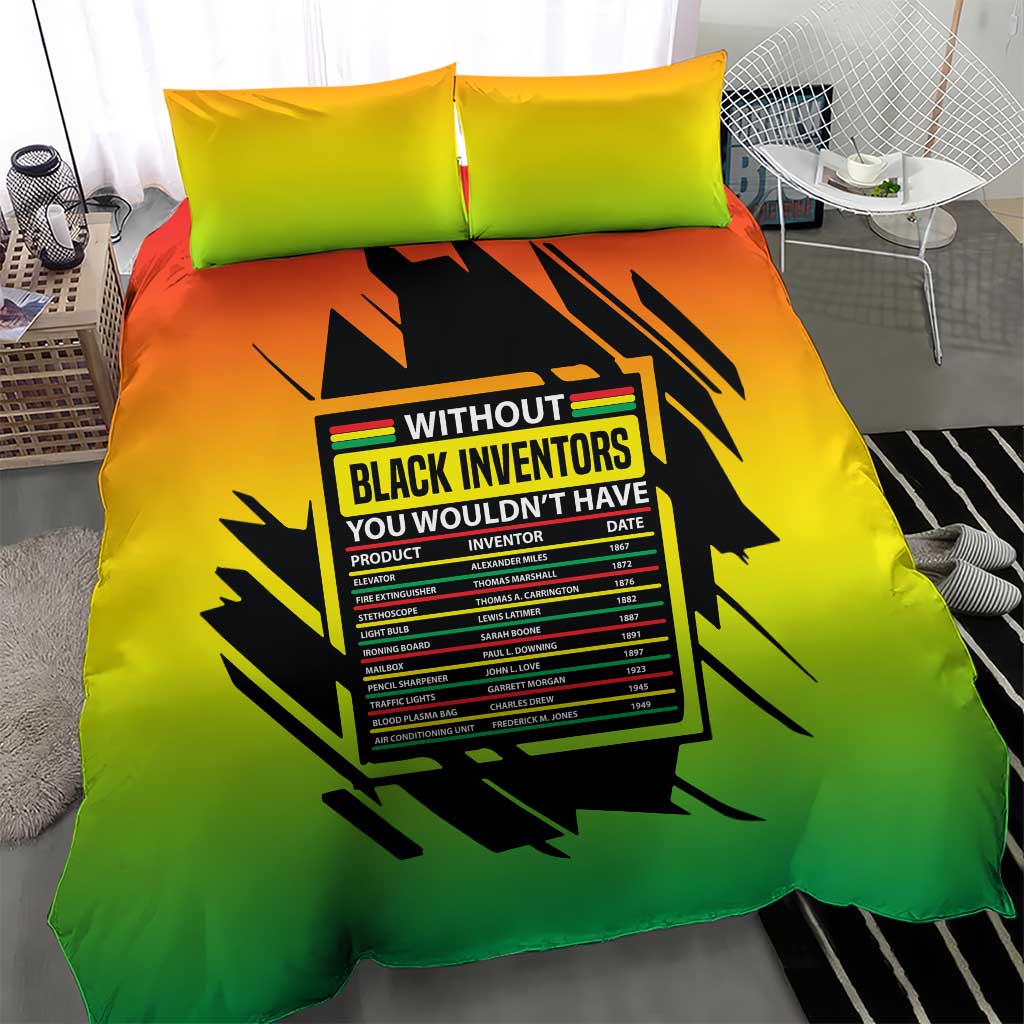 Without Black Inventors Educational List Bedding Set Black History Month African