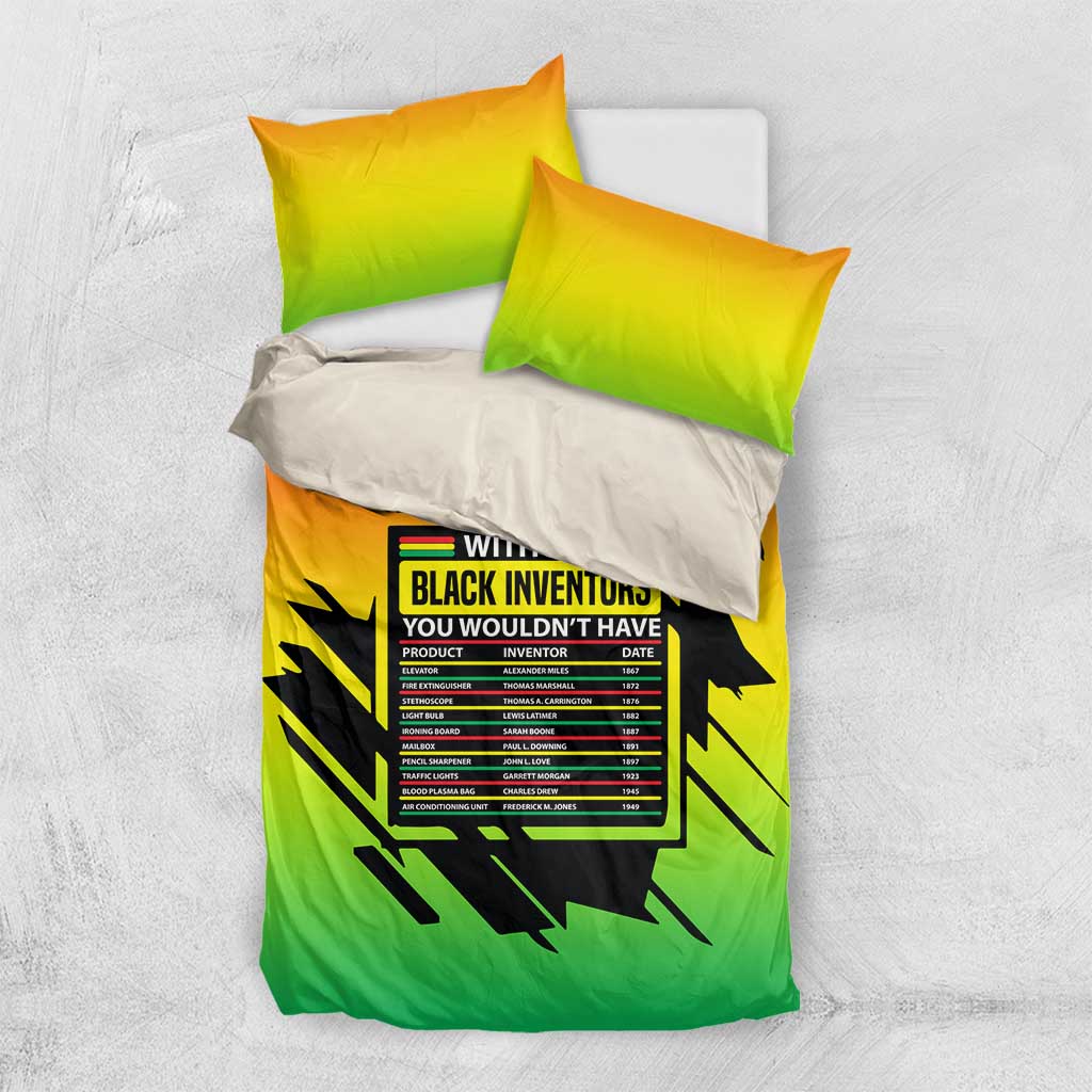 Without Black Inventors Educational List Bedding Set Black History Month African