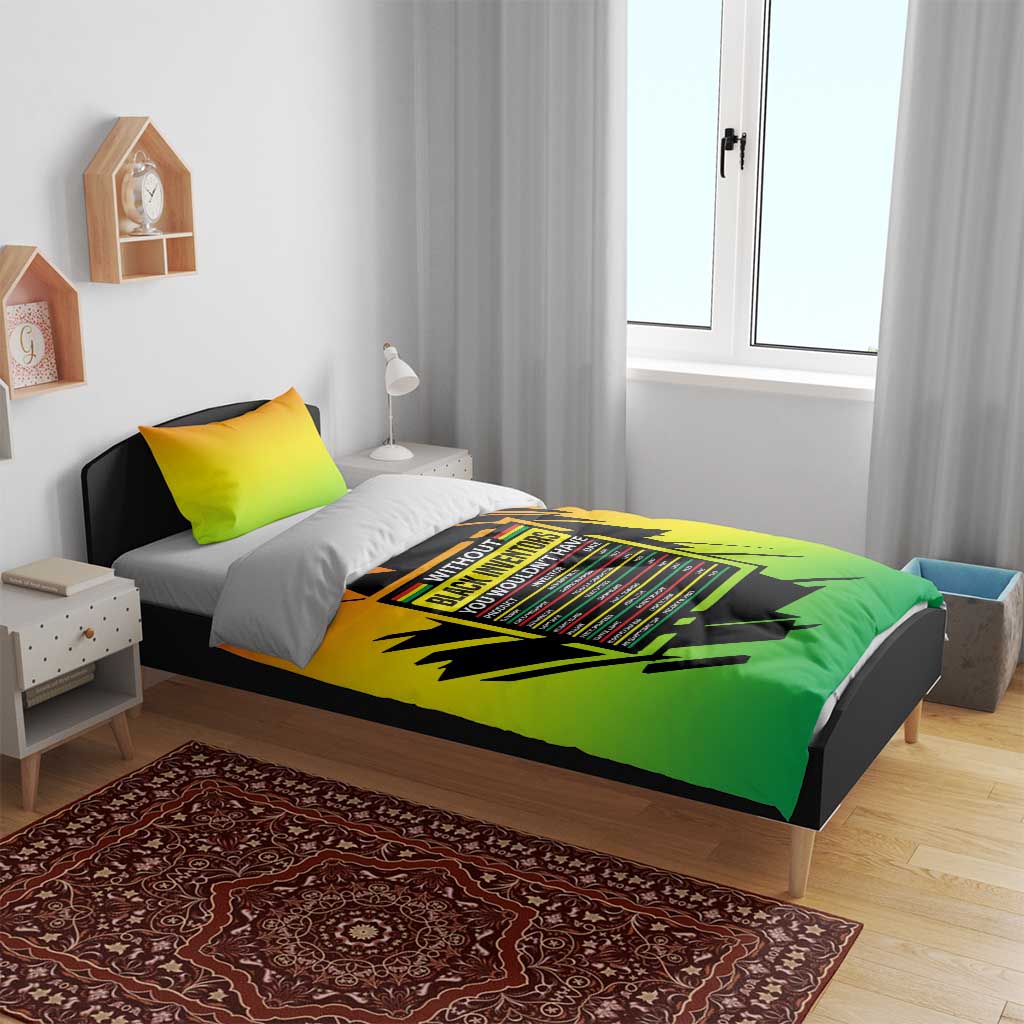 Without Black Inventors Educational List Bedding Set Black History Month African