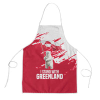 I Stand With Greenland Polar Bear Apron with Splattered Flag Pattern