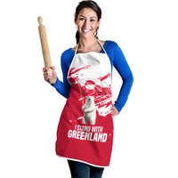 I Stand With Greenland Polar Bear Apron with Splattered Flag Pattern