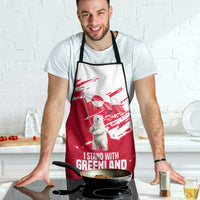 I Stand With Greenland Polar Bear Apron with Splattered Flag Pattern