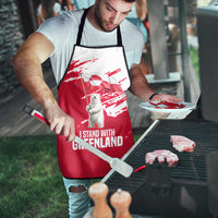 I Stand With Greenland Polar Bear Apron with Splattered Flag Pattern