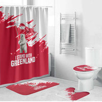 I Stand With Greenland Polar Bear Bathroom Set with Splattered Flag Pattern