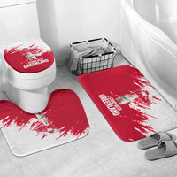 I Stand With Greenland Polar Bear Bathroom Set with Splattered Flag Pattern