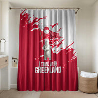 I Stand With Greenland Polar Bear Bathroom Set with Splattered Flag Pattern
