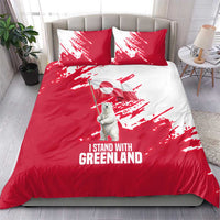I Stand With Greenland Polar Bear Bedding Set with Splattered Flag Pattern