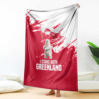 I Stand With Greenland Polar Bear Blanket with Splattered Flag Pattern