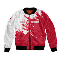 I Stand With Greenland Polar Bear Bomber Jacket with Splattered Flag Pattern