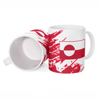 I Stand With Greenland Polar Bear Ceramic Mug with Splattered Flag Pattern