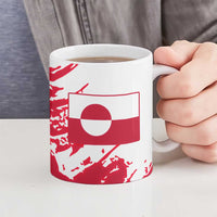 I Stand With Greenland Polar Bear Ceramic Mug with Splattered Flag Pattern