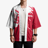I Stand With Greenland Polar Bear Kimono with Splattered Flag Pattern