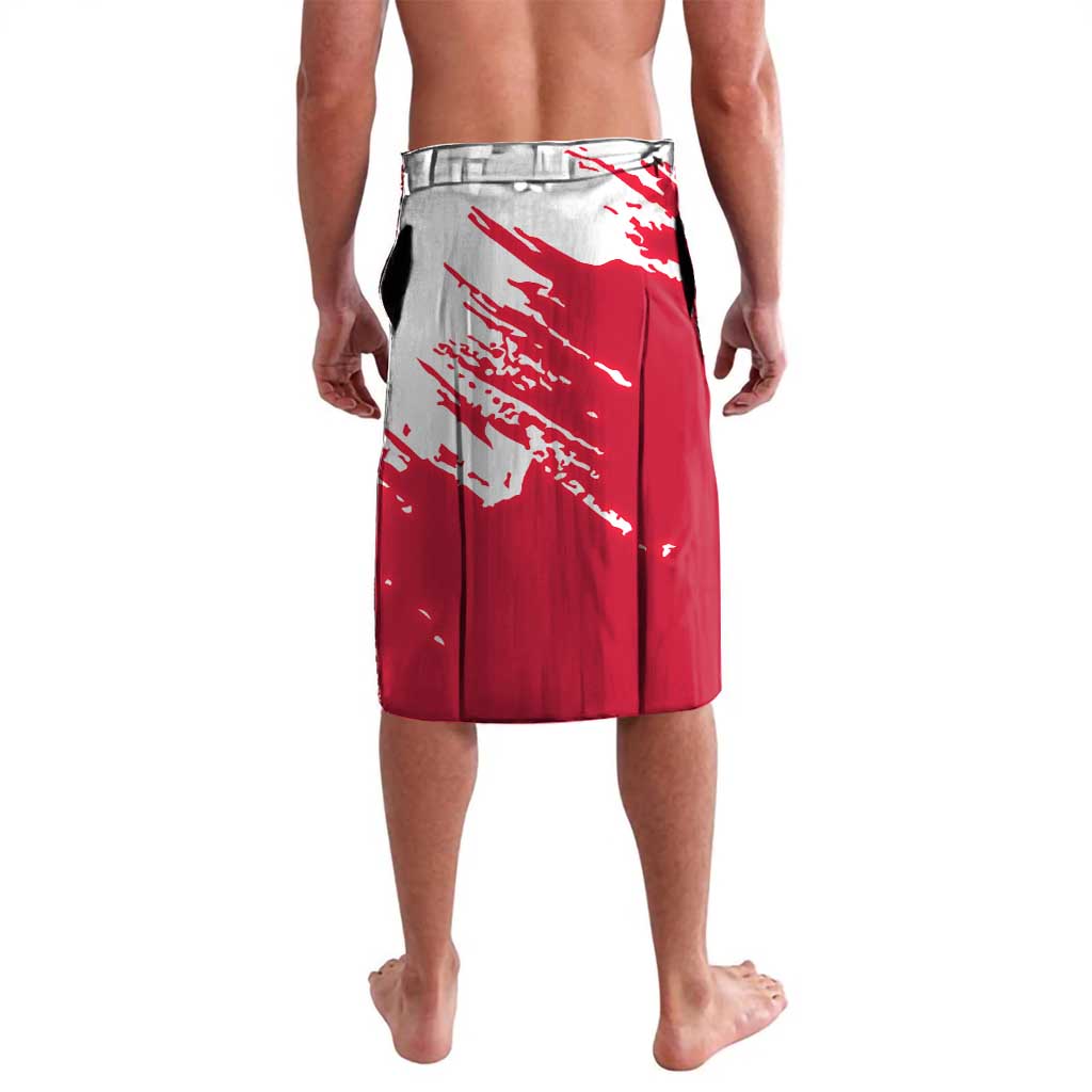 I Stand With Greenland Polar Bear Lavalava with Splattered Flag Pattern