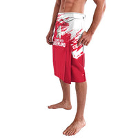 I Stand With Greenland Polar Bear Lavalava with Splattered Flag Pattern