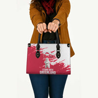 I Stand With Greenland Polar Bear Leather Bag with Splattered Flag Pattern