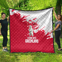 I Stand With Greenland Polar Bear Quilt with Splattered Flag Pattern